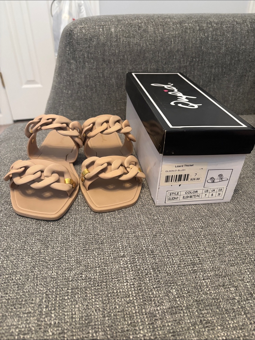 qupid gilson blush slip on shoes sandals